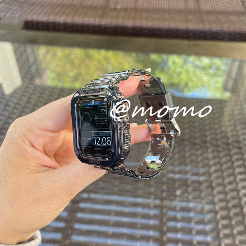 Dây Đeo Đồng Hồ Bằng Silicone Mềm Trong Suốt Cho iWatch Ultra 8 7 6 5 4 3 2 1