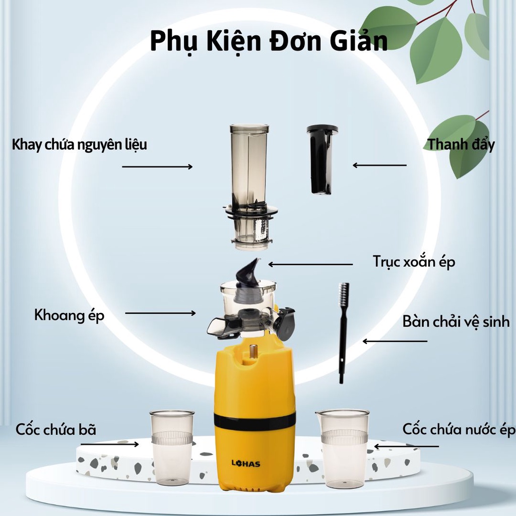 Phụ Kiện Máy Ép Chậm, Máy Ép Trái Cây, Rau Củ Quả Mini LOHAS LS-228 Cao Cấp Chính Hãng