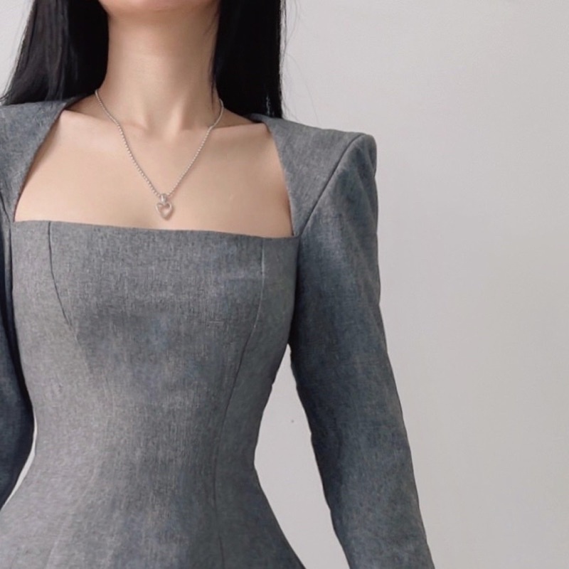 Đầm tay dài có độn vai Tiffany Dress NGOCCLOTHING nữ  Váy tay dài chất liệi bố dạ HOT