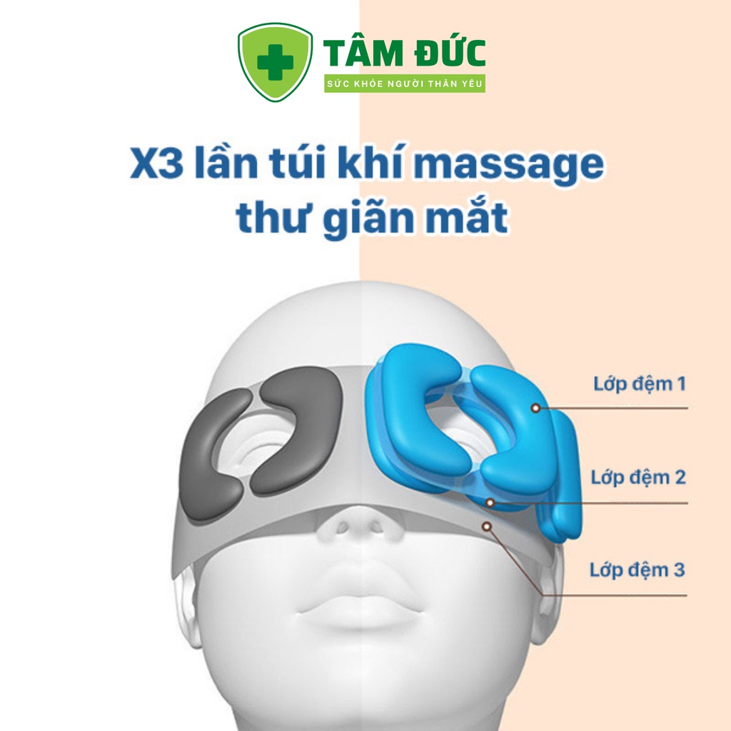 Máy massage mắt thông minh HY-01 giảm quầng thâm, mấy mát xa mắt TÚI KHÍ-NHIỆT-RUNG-NHẠC-BLUETOOTH