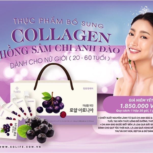 Colagen Hồng Sâm Chi Anh Đào nhập khẩu hàn quốc_cải thiện nội tiết tố giúp da trẻ hóa_ mờ thâm nám