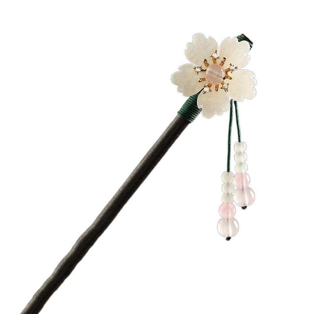 Trâm Cài Tóc Bằng Gỗ Hình Hoa Phong Cách Hanfu Cổ Điển Thanh Lịch Cho Nữ