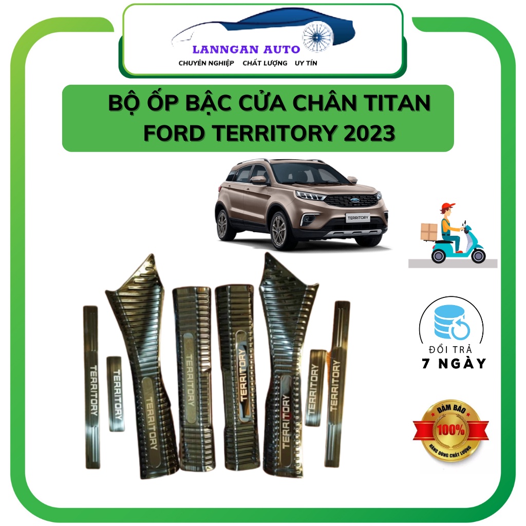 Ốp bậc cửa xe Ford Territory 2022-2023, Nẹp bước chân Territory Chất l