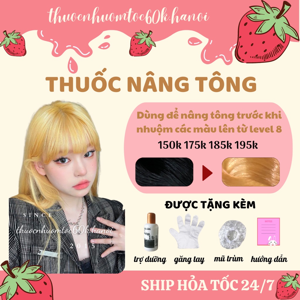 Thuốc nhuộm nâng tông tóc, nâng nền tóc, nâng tông mạnh, nâng tông nhẹ kèm trợ dưỡng găng tay