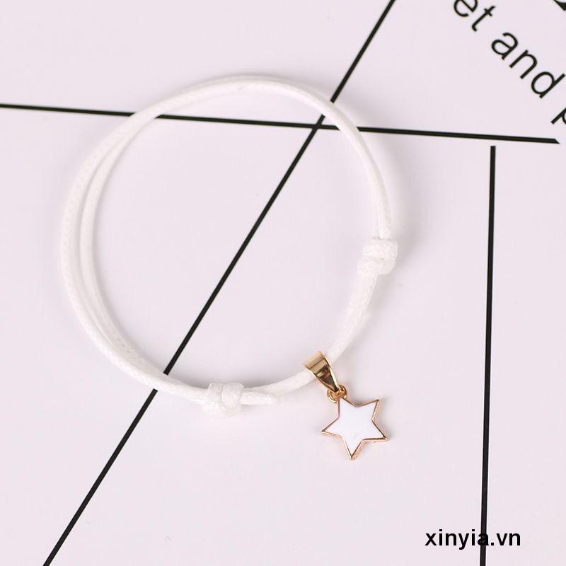 Vòng Tay Da Hai Lớp Gắn Ngôi Sao Năm Cánh Có Thể Điều Chỉnh Unisex