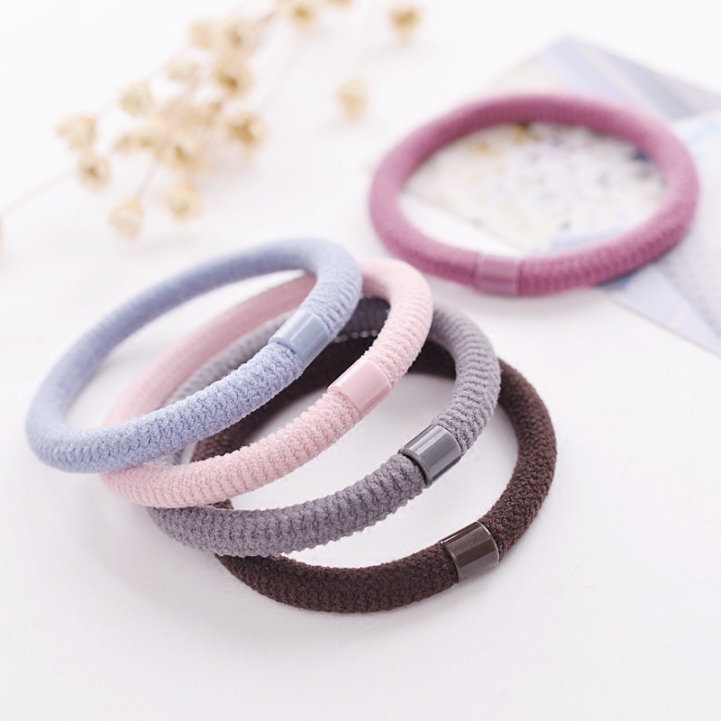 Bộ 10 dây cột tóc cao su co giãn tốt nhiều màu sắc dành cho các bạn nữ chất liệu thun dày dặn màu sắc dễ sử dụng - H09