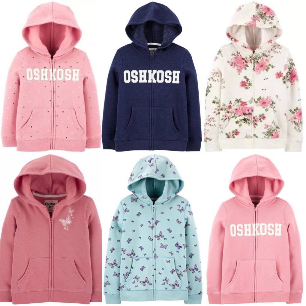 Áo Khoác Nỉ Bé Gái Oskos - Hồng OK Trắng