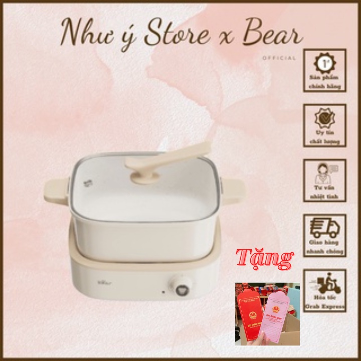 Nồi Lẩu Điện Đa Năng Bear 7in1 Cao Cấp, Nấu Lẩu Thịt Nướng BEAR DHG-C40M1- Bảo Hành 12 Tháng
