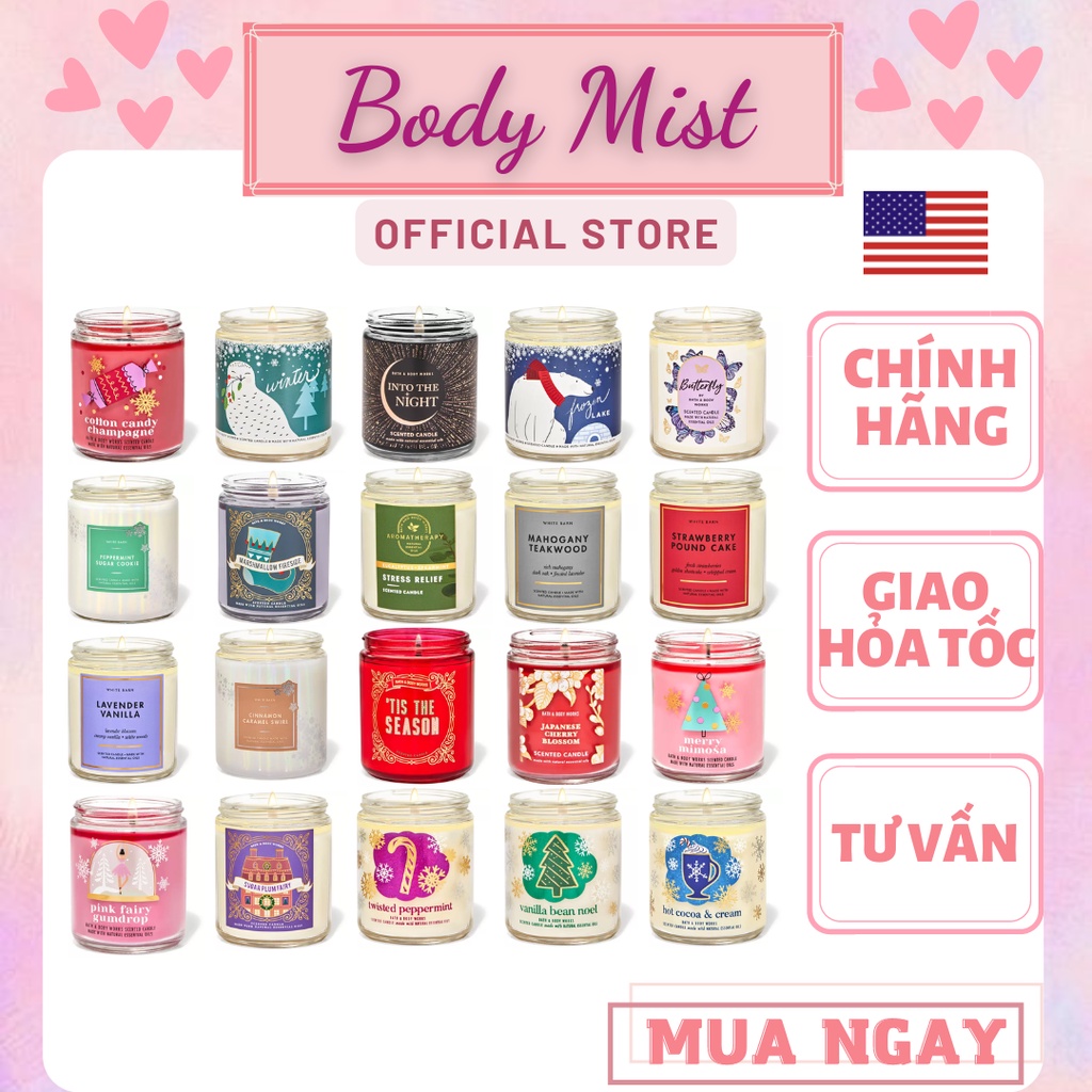 [Đủ Mùi- Link 1/3] Nến Thơm 1 Bấc Bath And Body Works (198g)