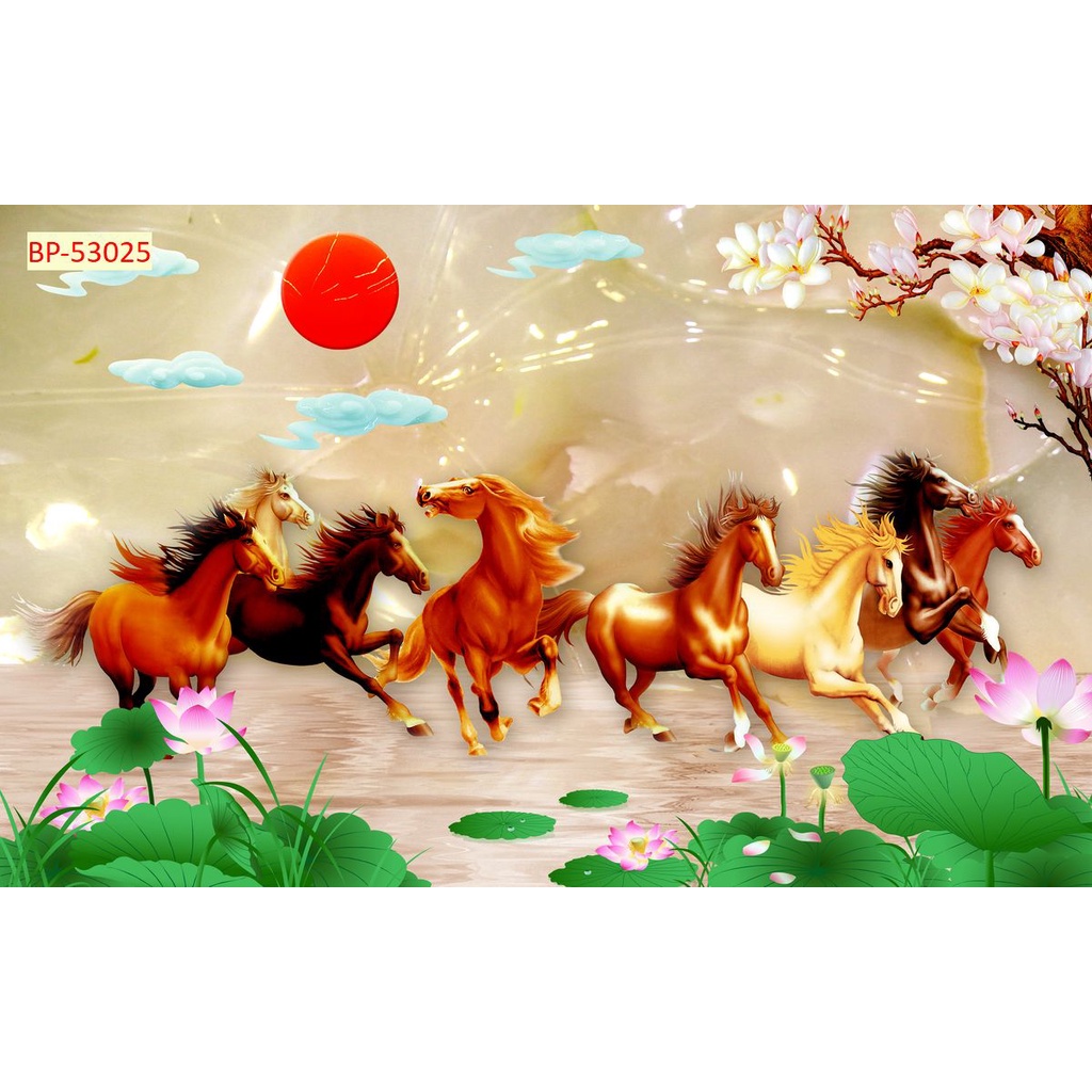 Tranh Mã Đáo Thành Công Dán Phòng Khách, Phòng Làm Việc, Phòng Ngủ Cao Cấp