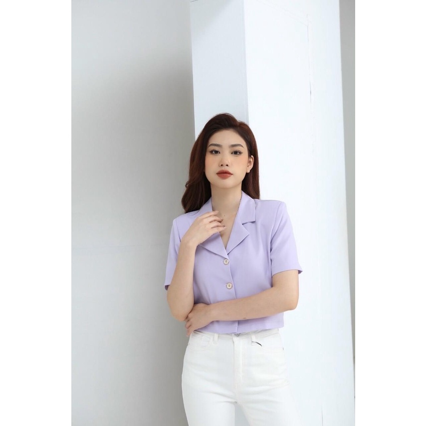 Áo Croptop nữ,Áo croptop kiểu cổ vest CT JEAN