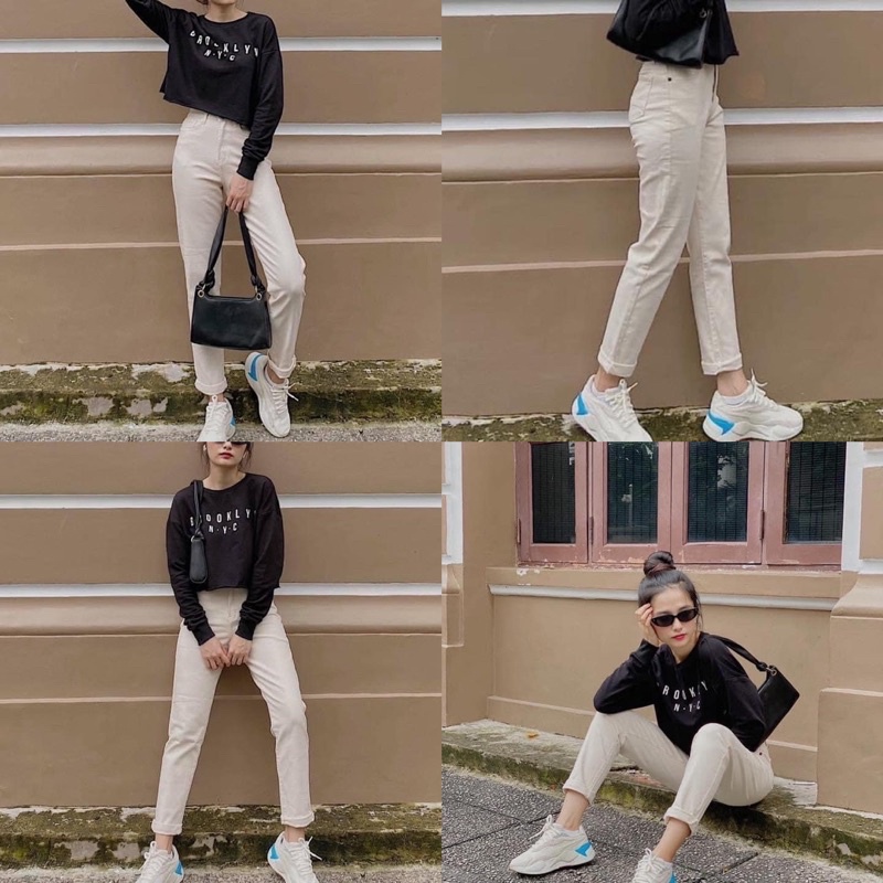 Quần momjeans trơn ZR