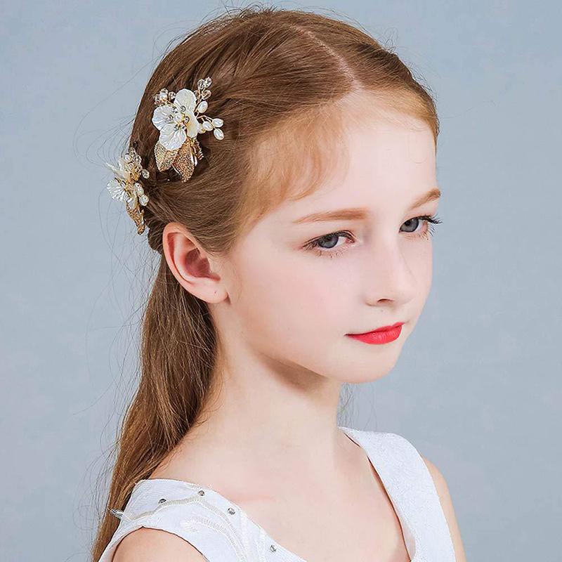 Lược Cài Tóc Hình Hoa Lá Màu Vàng Phong Cách Hàn Quốc Cho Nữ