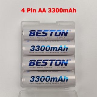 Hộp 4 pin sạc Beston AA AAA pin NiMH dùng cho, điều khiển từ xa, mic không dây