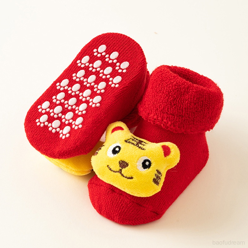 Vớ Cotton Lông Cừu Dày Dặn Thoải Mái Chống Trượt Cho Bé