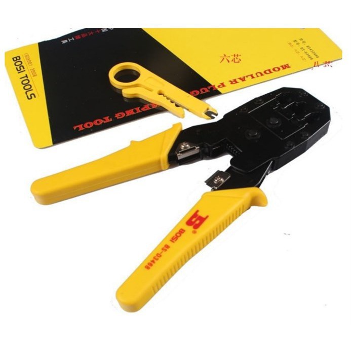 Kềm bấm mạng Bosi vàng tuổi thọ cao Kềm Bấm Đầu Dây Mạng RJ45 BOSI Vàng