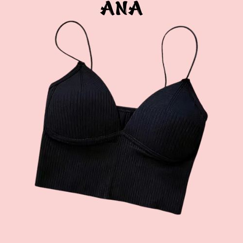 Áo Bra 2 Dây Gân Tăm Co Dãn Đệm Mút Nâng Ngực Quyến Rũ ANA1833