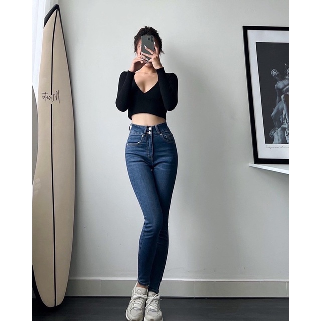 Quần skinny trơn 2 nút cực xinh