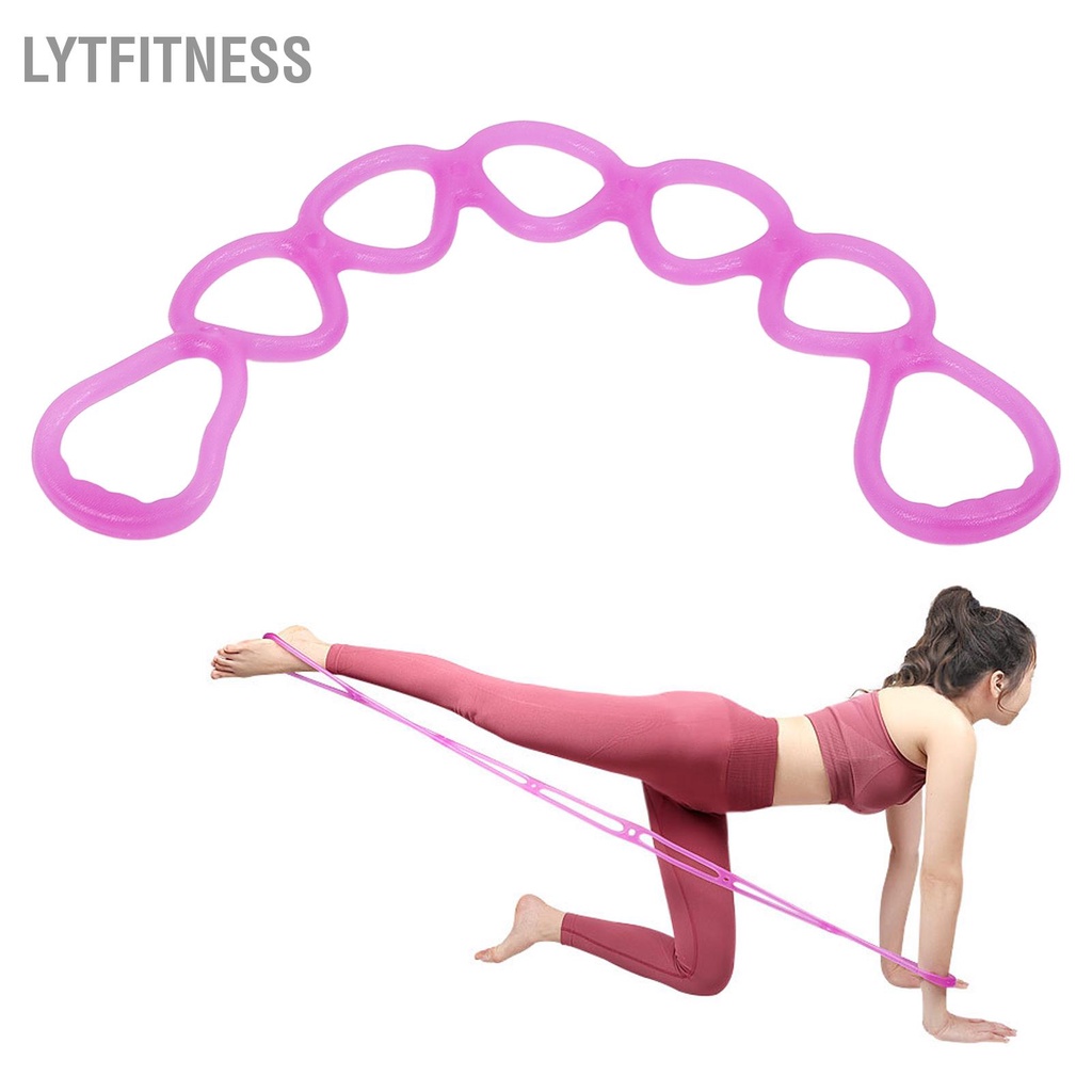 LYTFitness Dây kéo đàn hồi thể dục tại nhà Phòng tập đa chức năng Yoga định hình Tập luyện 7 lỗ đeo kháng cự (Tím)