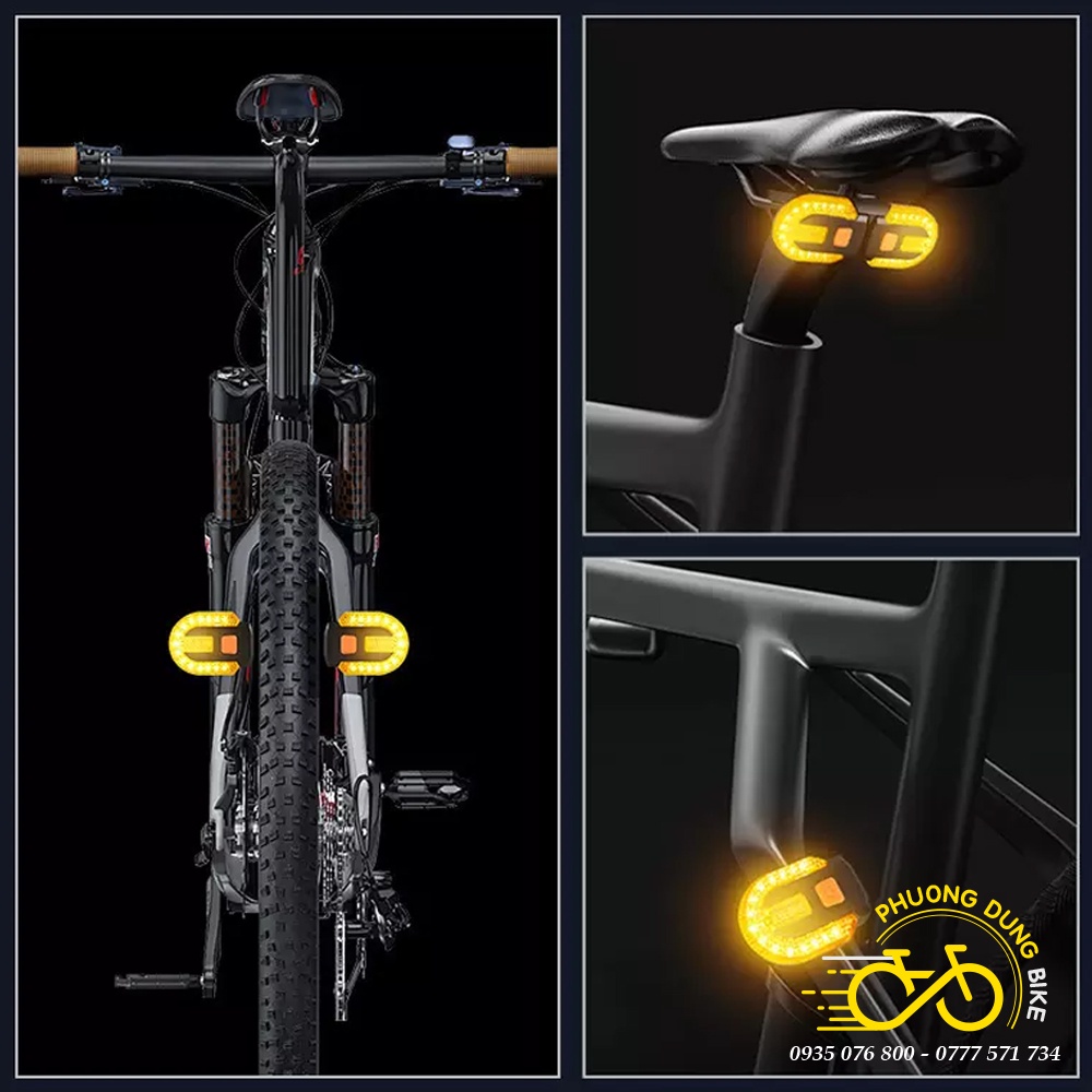 Đèn hậu - Đèn sau xi nhan cao cấp gắn cọc yên, tách rời gắn nhiều vị trí trên xe đạp
