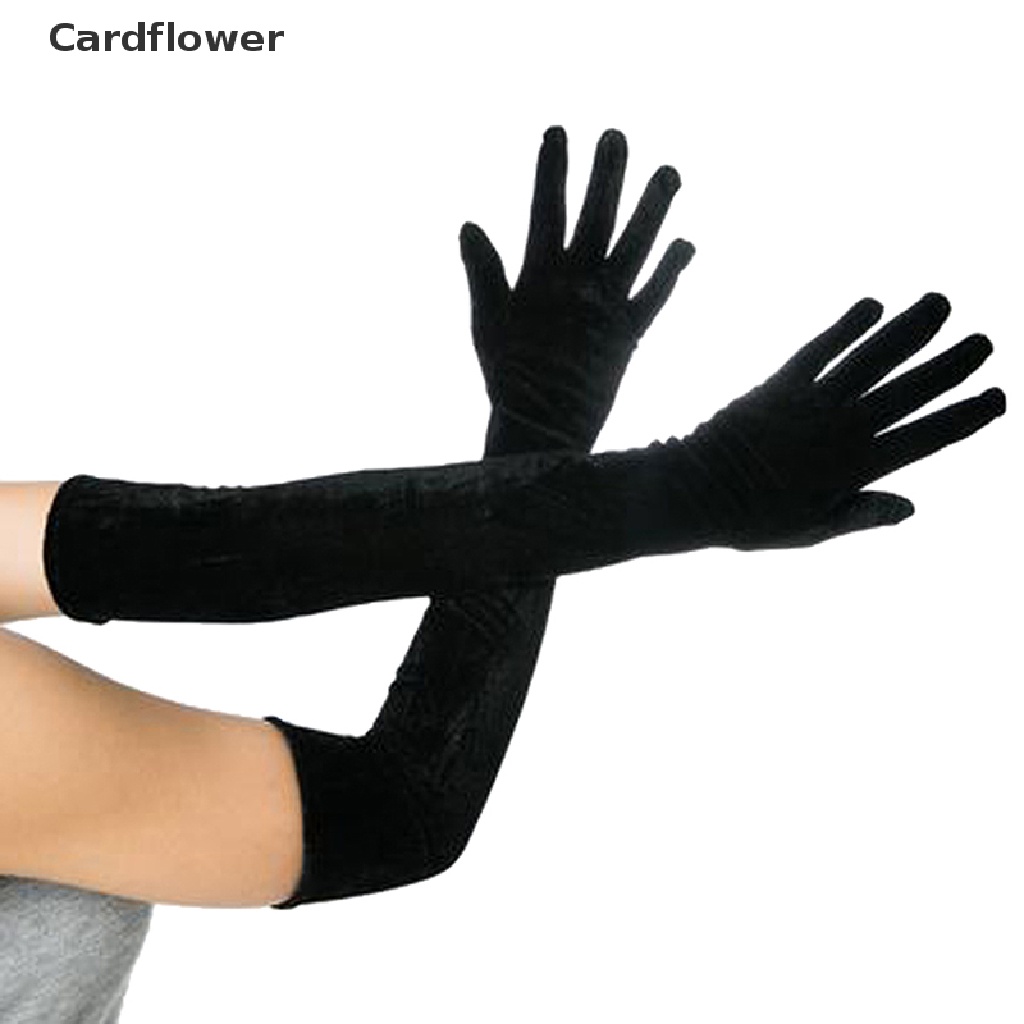 1 Đôi Găng Tay Nhung Dài Giữ Ấm Cho Nữ