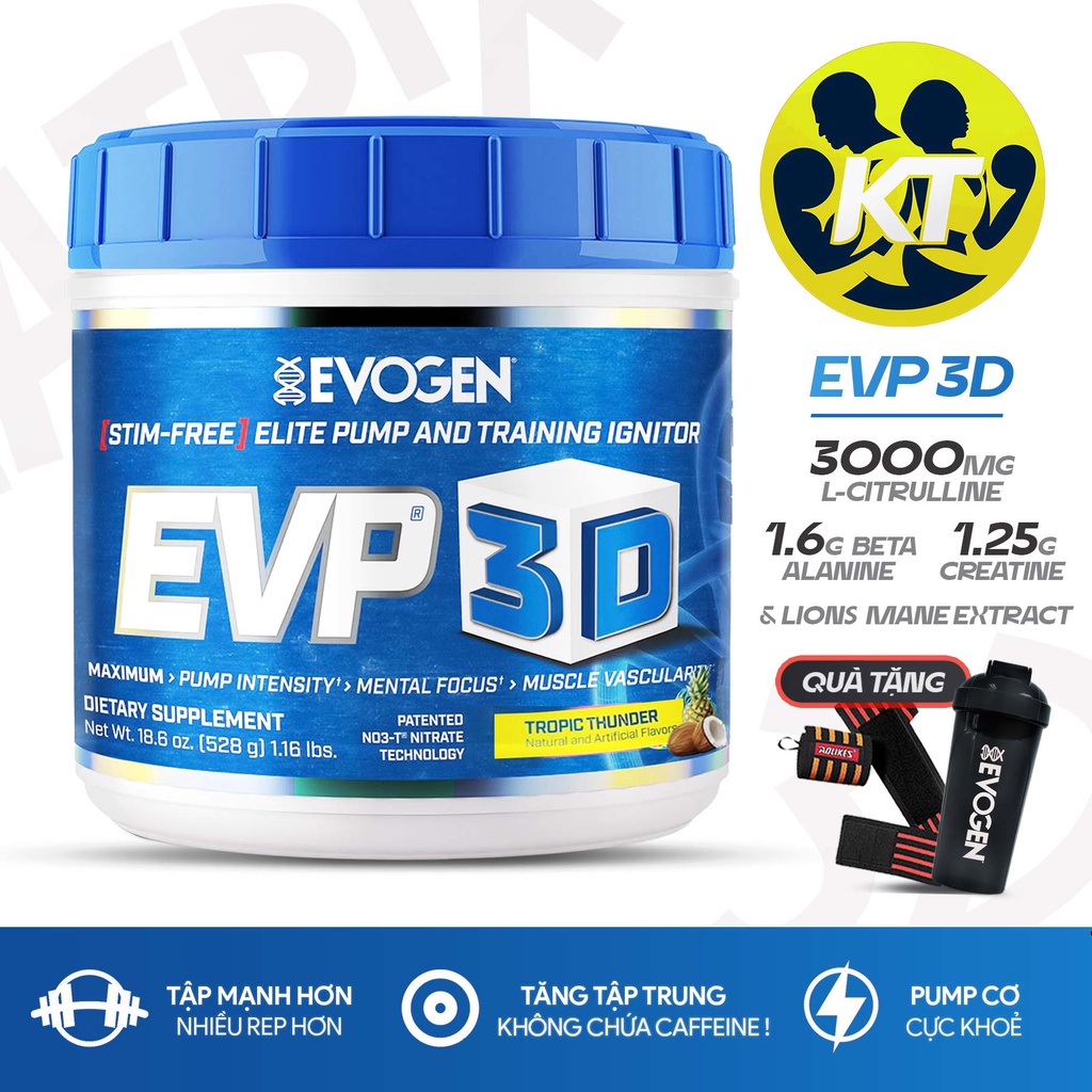 Preworkout EVOGEN EVP3D Nguồn năng lượng cao Siêu tăng cơ không