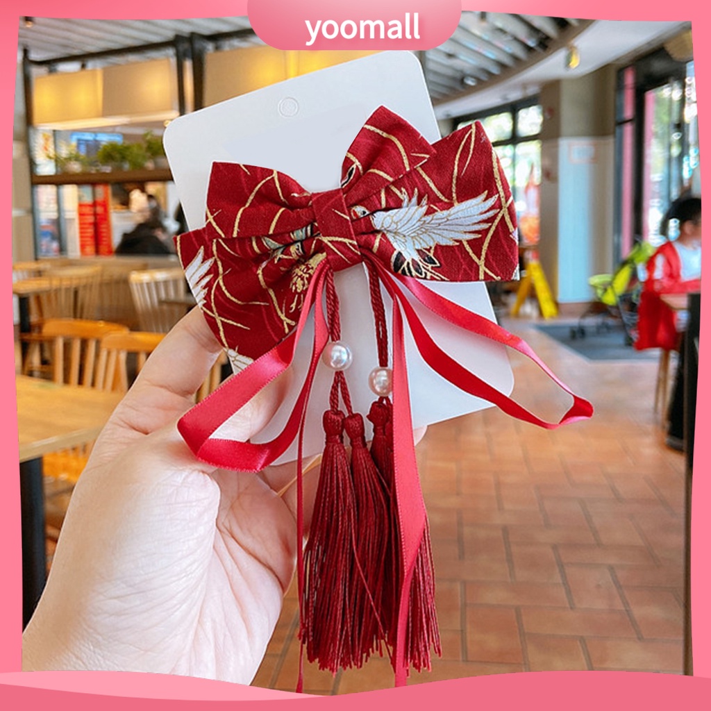 Kẹp Tóc Tua Rua Phong Cách Trung Hoa Cổ Điển Mừng Năm Mới Cho Bé Gái