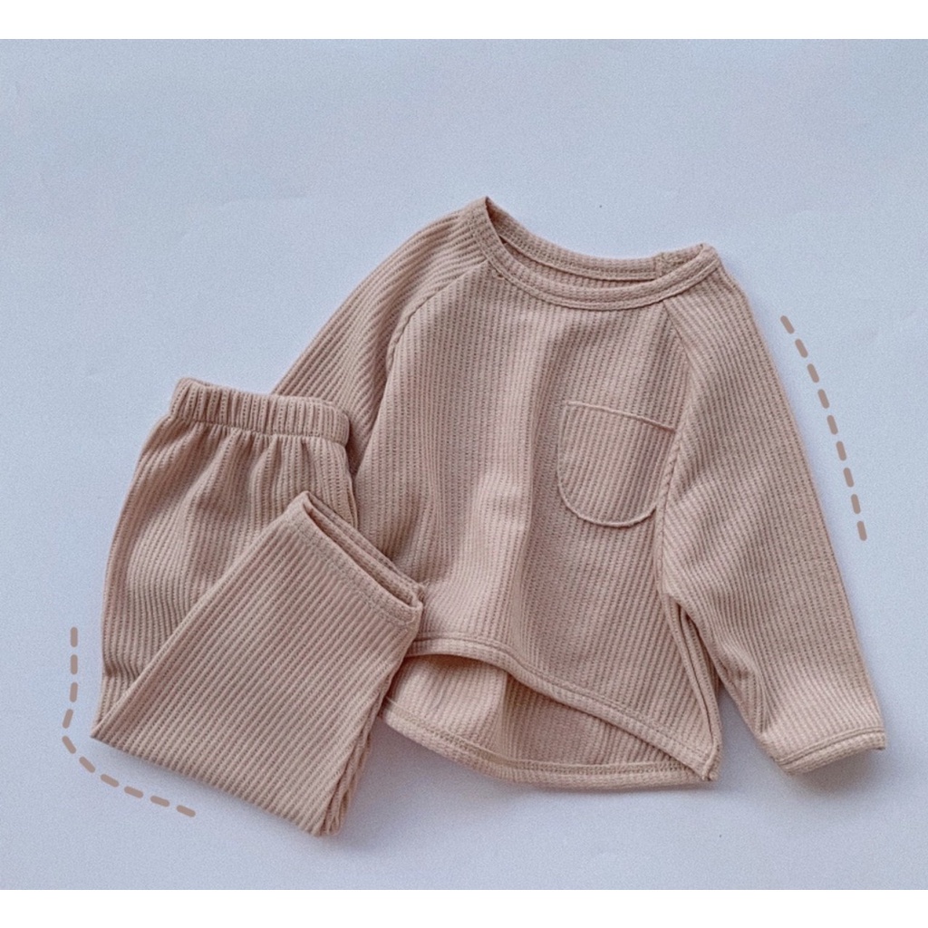 Bộ Quần Áo Dài Tay Thu Đông Cho Bé Trai Bé Gái, Bộ Quần Áo Trẻ Em Mặc Nhà