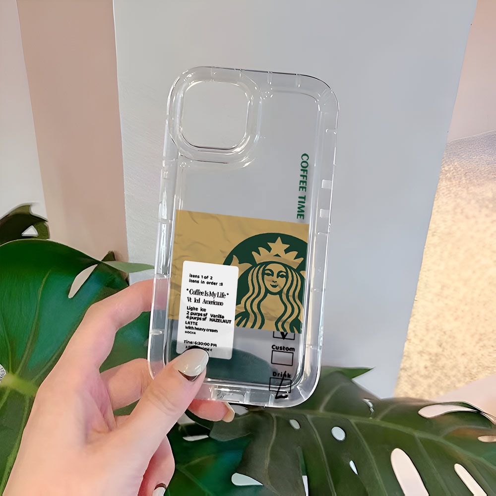 Ốp Điện Thoại Trong Suốt Hình Ly Cà Phê Cho iphone 14promax 11 13 12 7Plus X XS Max