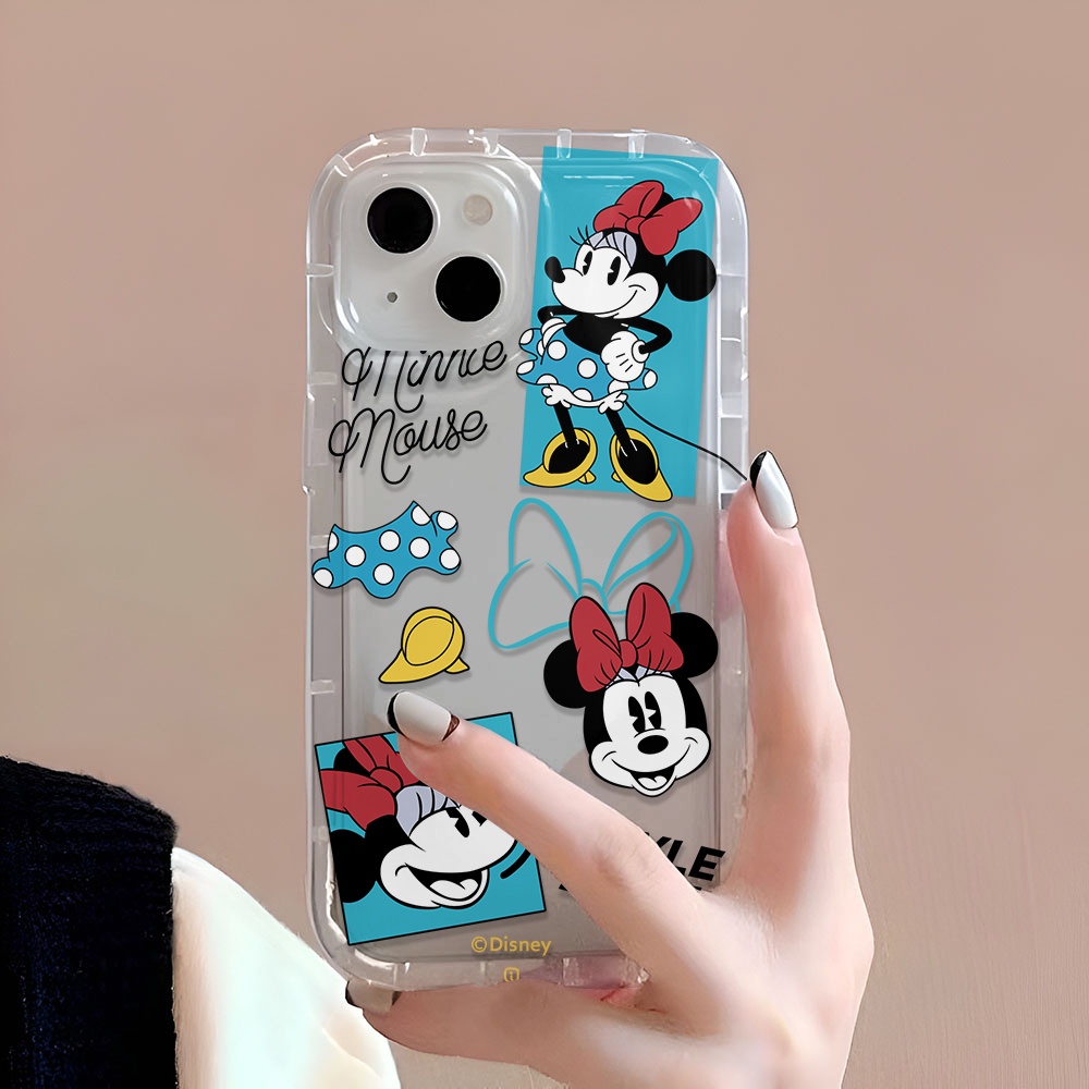 Ốp Điện Thoại Trong Suốt In Hình Mickey Minnie Cho iphone 14promax 11 13 12 7Plus X XS Max