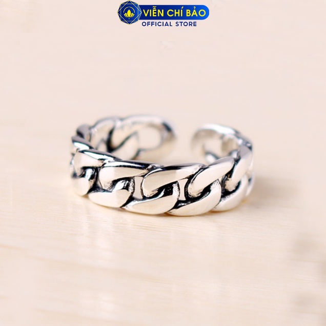 Nhẫn xích nữ hở chất liệu bạc Thái 925 thời trang phụ kiện trang sức nữ Viễn Chí Bảo N000072