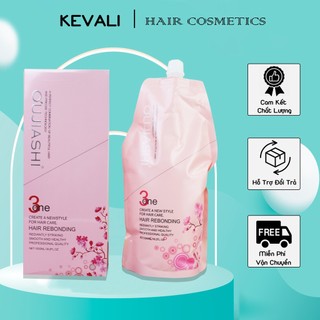 Kem duỗi ép tóc hoa anh đào oujiashi 3 in 1 túi 1000ml 1 lần ép side tóc nam không cần dùng dập định hình lần 2