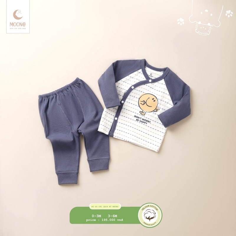 MOON - Bộ Sơ Sinh Nỉ lông Hãng MOON Cho Bé Sơ Sinh đến 3-6m- Shop Ngatstone