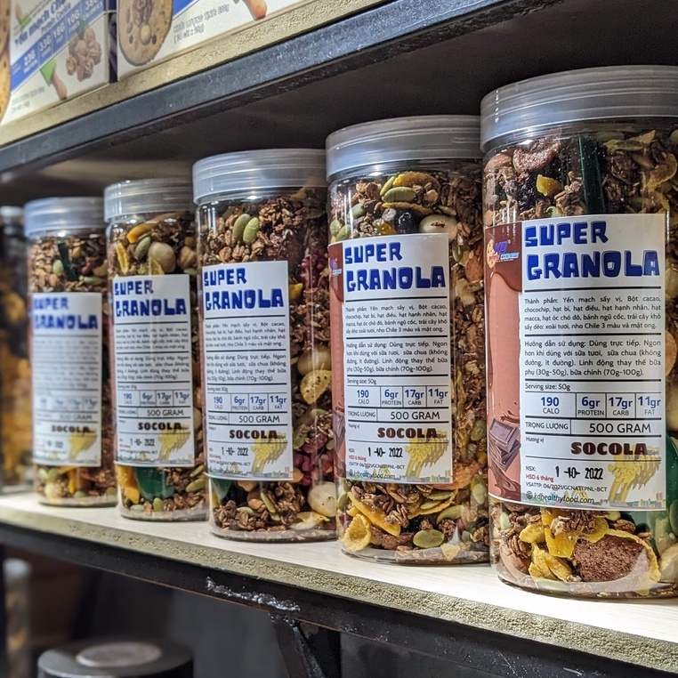 Granola ăn kiêng, 11 hạt dinh dưỡng và trái cây sấy KD Shop 500g/ hộp