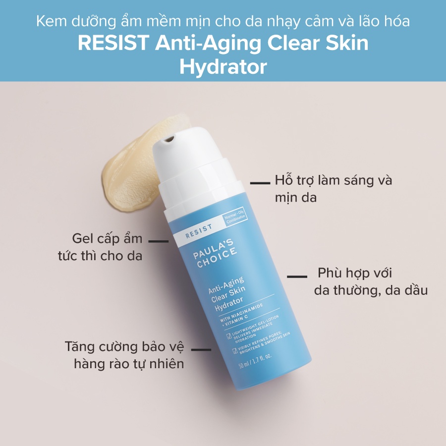 Kem dưỡng Paula's Choice RESIST Anti-Aging Clear Skin Hydrator