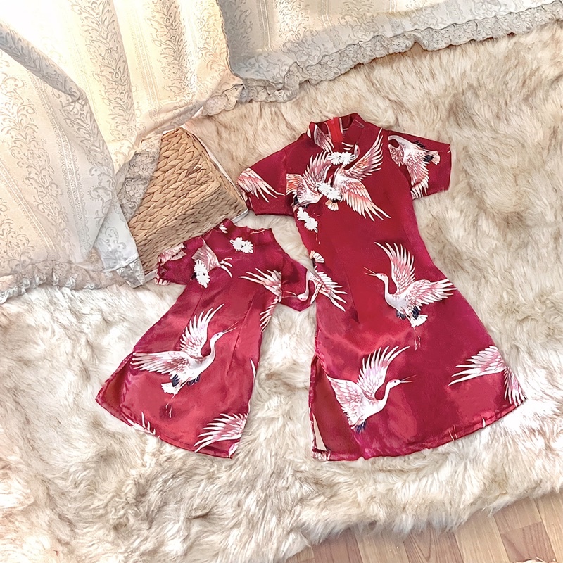 Sườn Xám Hạc Tiên Mẹ Và Bé
