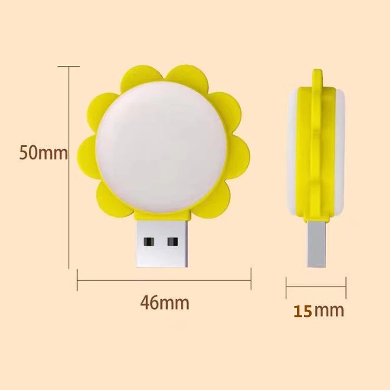 Đèn LED Đọc Sách Bảo Vệ Mắt Hình Hoa Hướng Dương Tiết Kiệm Năng Lượng Sạc USB