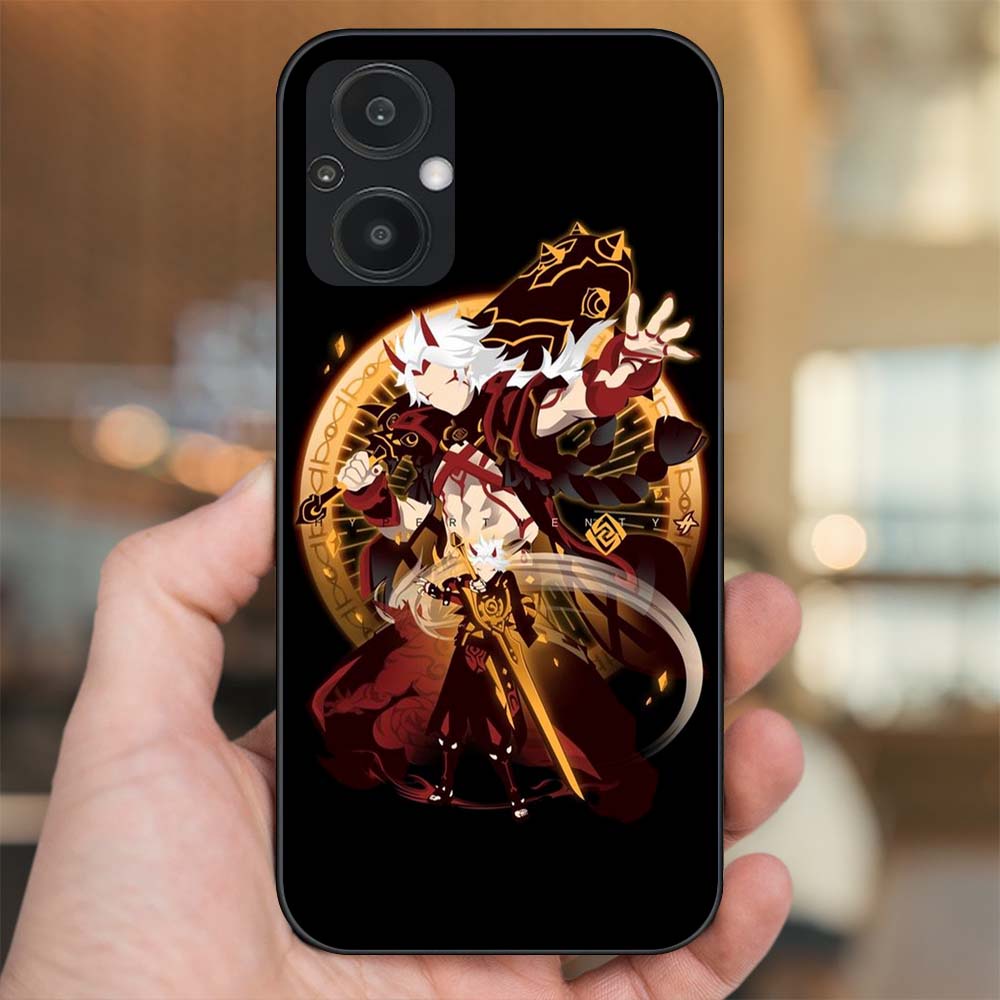 Ốp lưng Oppo Reno 7Z 5G viền đen in hình Arataki Itto Genshin Impact