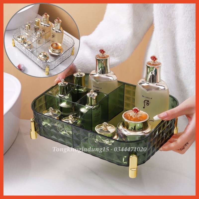 Kệ Đựng Mỹ Phẩm Để Bàn Trong Suốt Sang Trọng