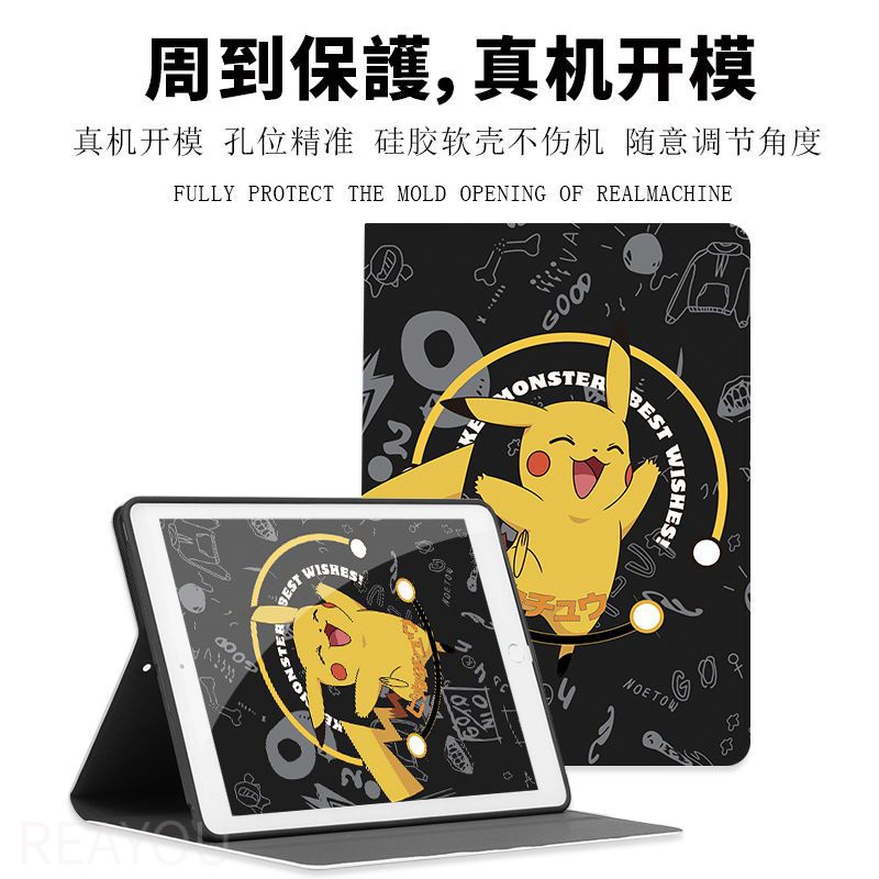 Bao da máy tính bảng thời trang cho Ipad 10.2 10.9 9.7 Air4 air3 gen8 gen7 gen6 mini5 mini4 pro pokemon pikachu