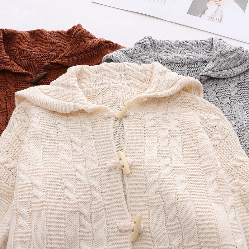 Áo Khoác Cardigan Dệt Kim Dáng Rộng Cổ Hải Quân Phong Cách Hàn Quốc Thời Trang Mùa Thu Mới Cho Nữ