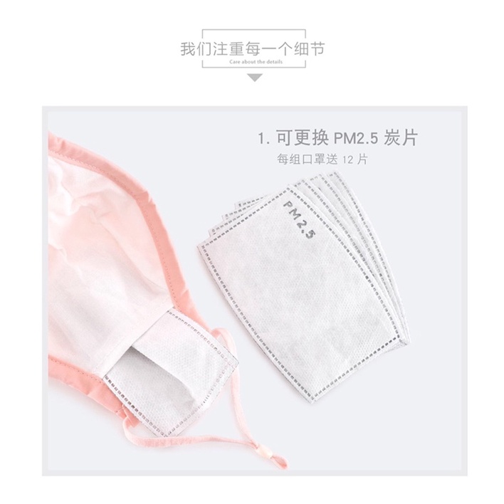 Set 3 khẩu trang vải Disney chính hãng săn sale cho bé, tặng kèm 6 lót pm2.5