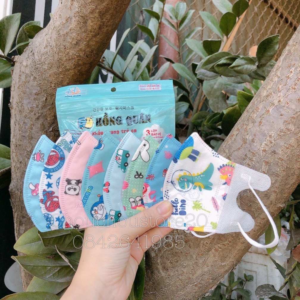 Combo 10- 50 Chiếc Khẩu Trang Y Tế Trẻ Em 5D Taki In Hình Hoạ Tiết Cho Bé Từ 1 Đến 2 Tuổi