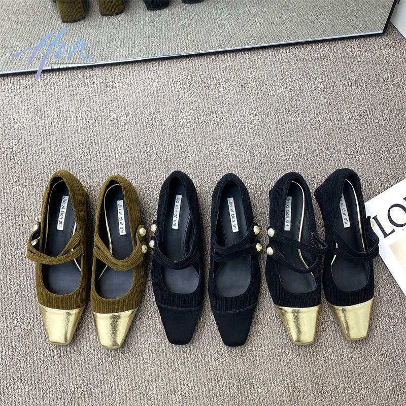 Giày Mary Jane Gót Thấp Bằng Len Dày Cài Khóa Thời Trang Mùa Thu 2022 Phong Cách Pháp Mới Cho Nữ