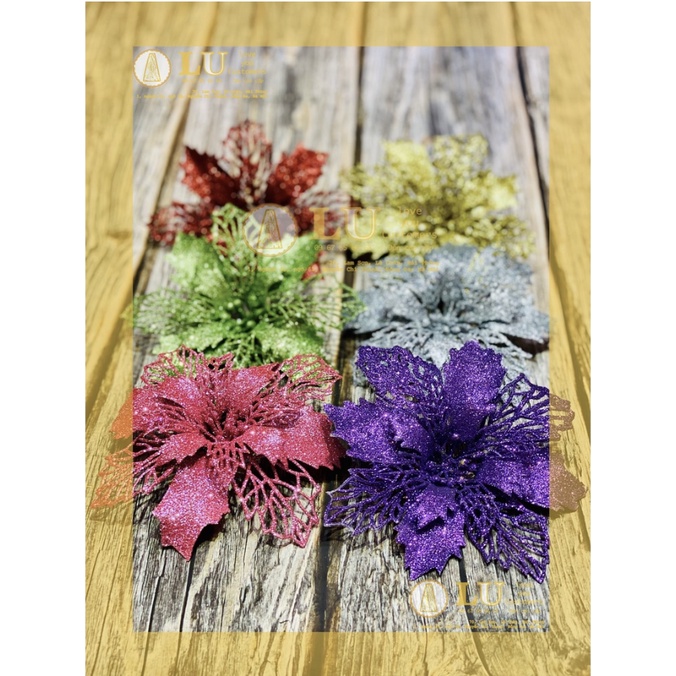 Hoa Trạng nguyên kép  nhũ kim , làm oản tài lộc , kép lớn, trang trí giỏ hoa quà | LU