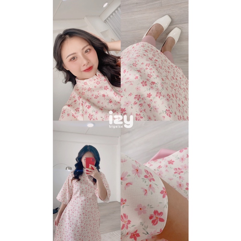 ÁO DÀI BIGSIZE HOA NHÍ ĐÍNH NƠ - NHƯ Ý - IZYBYNHI