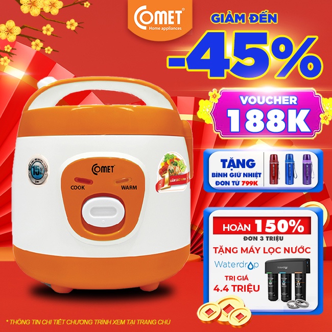 [Mã ELCOMETVIP giảm 10% đơn 699K] Nồi cơm điện COMET CM8008 - 1L