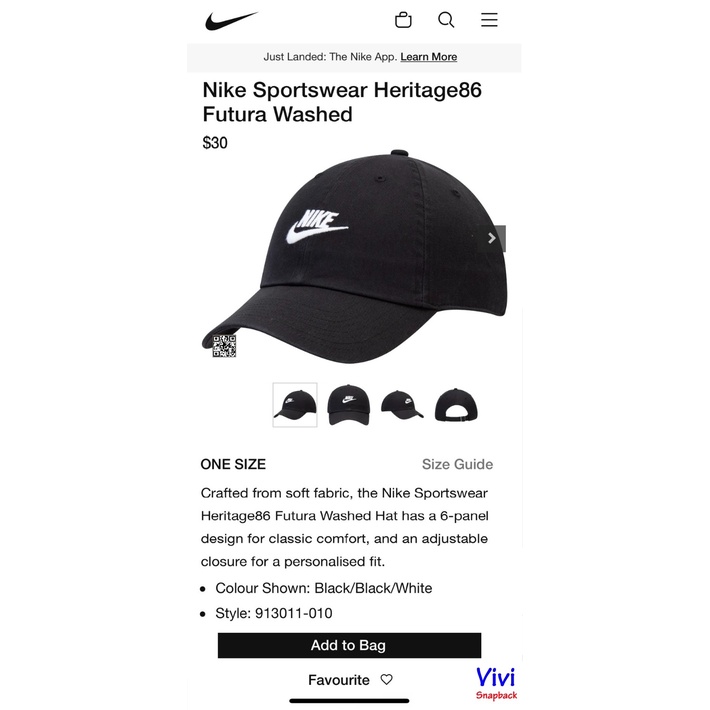 Nón nik.e thời trang kaki vải màu đen,Mũ Nik-e thể thao đen Sportswear Heritage86 Futura Washed Full Black