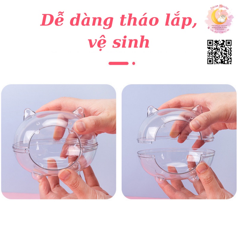 Nhà tắm, nhà ngủ gấu trong suốt cho hamter, sóc bay,...