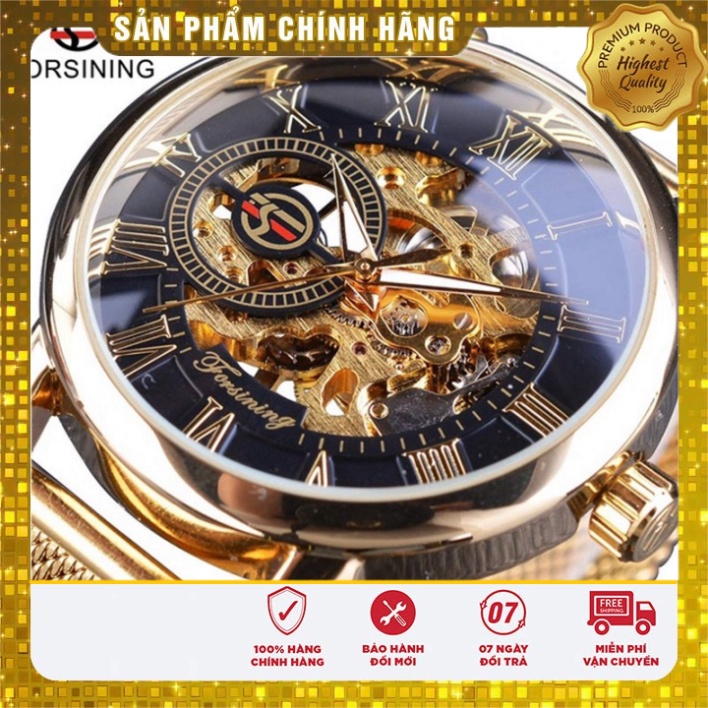 Đồng Hồ Cơ Nam Lộ Máy xịn Forsining Dây Thép Lưới TD1 Đẹp trang điểm thời thượng Giá Rẻ